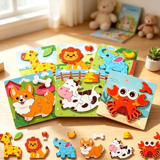 Wooden Animal Jigsaw Puzzle for Kids
