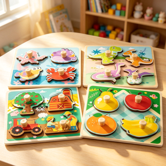 Wooden Animal Jigsaw Puzzle with Handles
