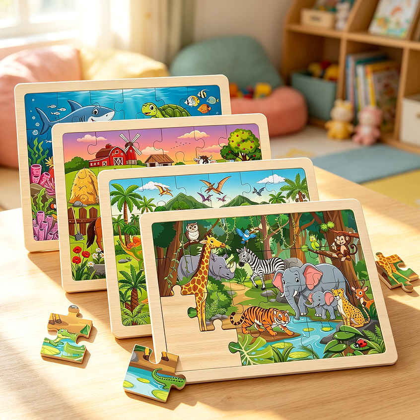 Wooden Jigsaw Puzzle for Preschool Kids