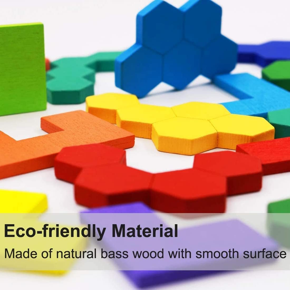 Wooden Russian Block Hexagon Puzzle Set