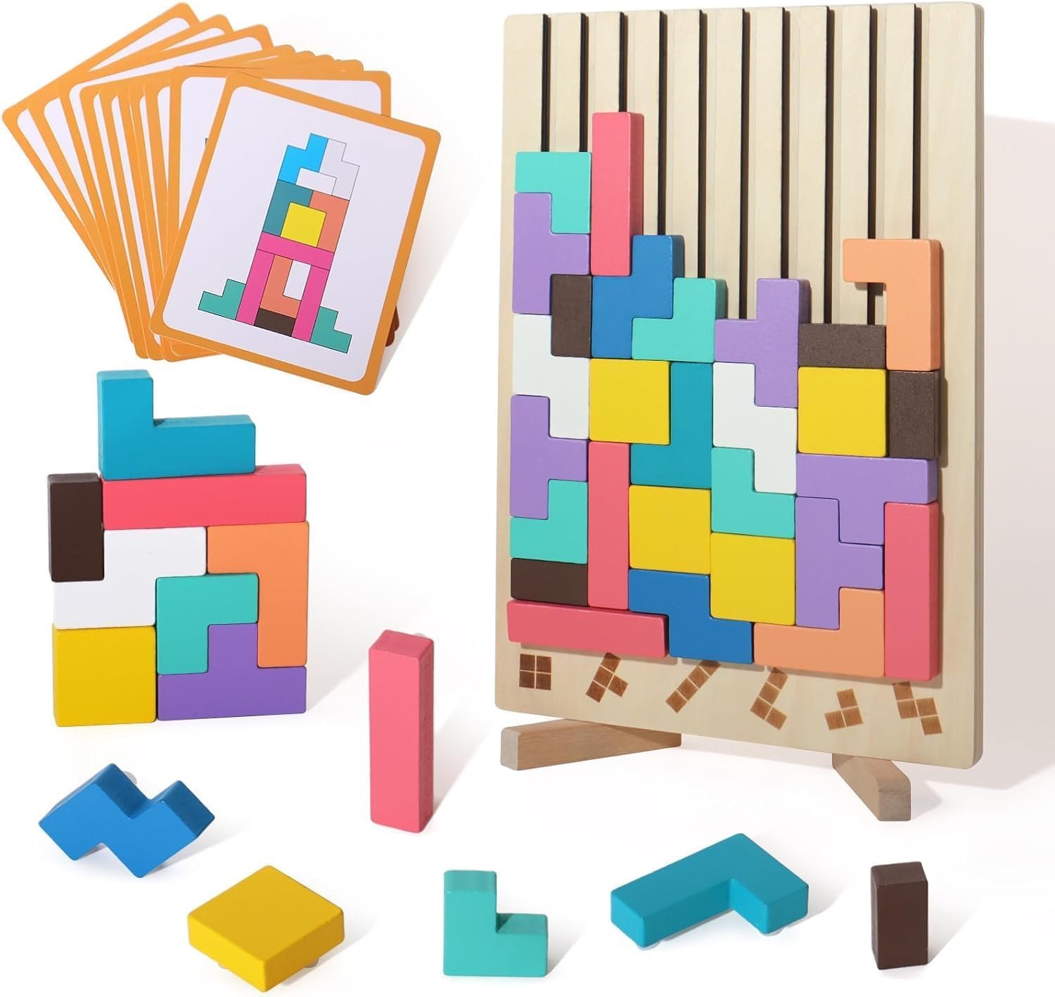 Wooden Russian Block Stacking Puzzle for Toddlers