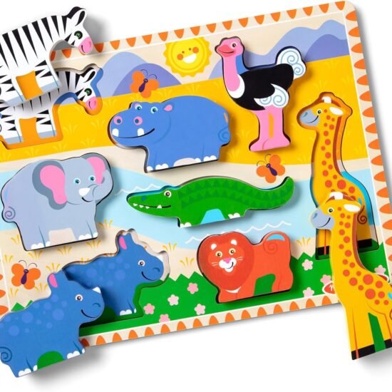 Wooden Safari Chunky Puzzle for Toddlers