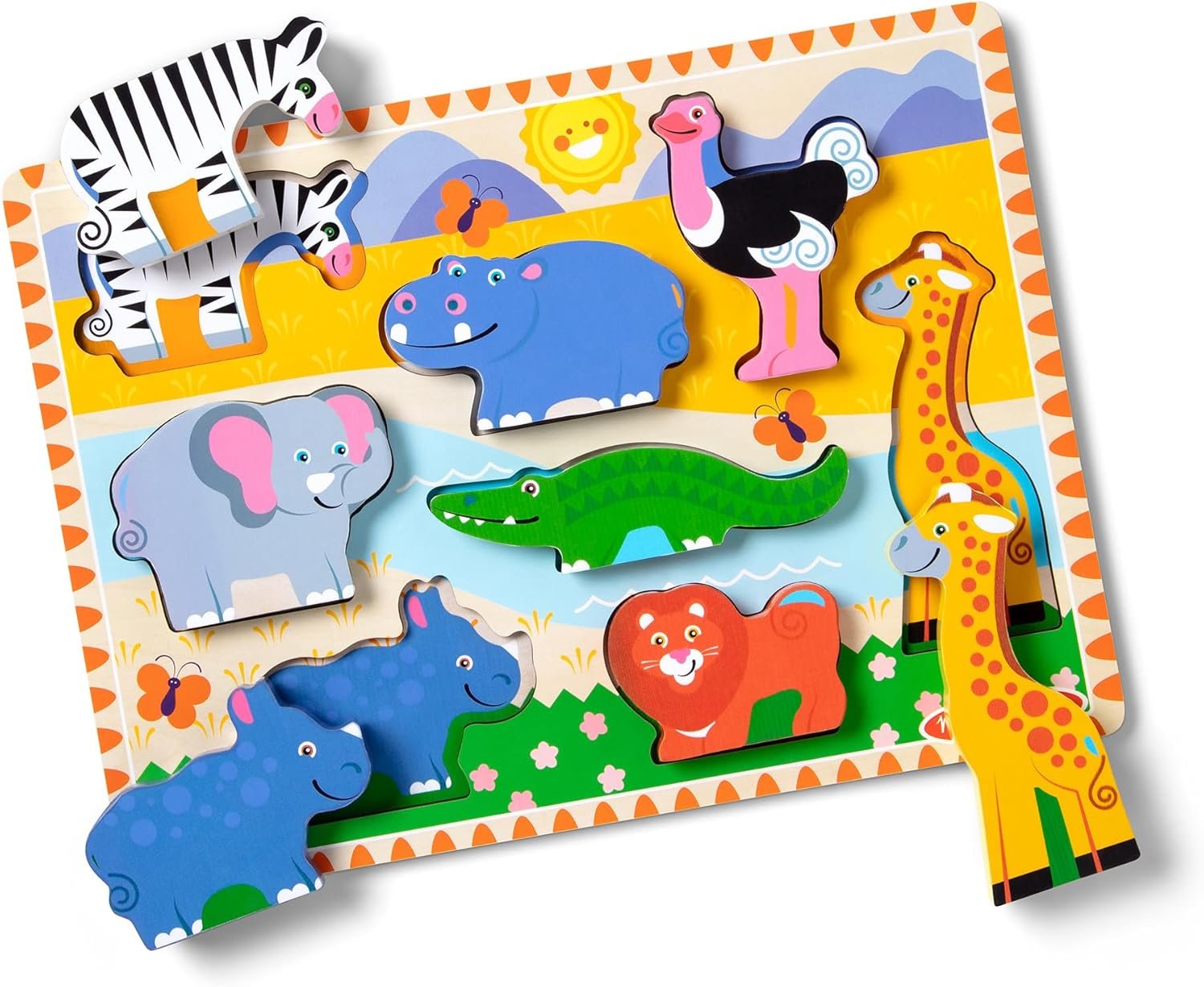 Wooden Safari Chunky Puzzle for Toddlers
