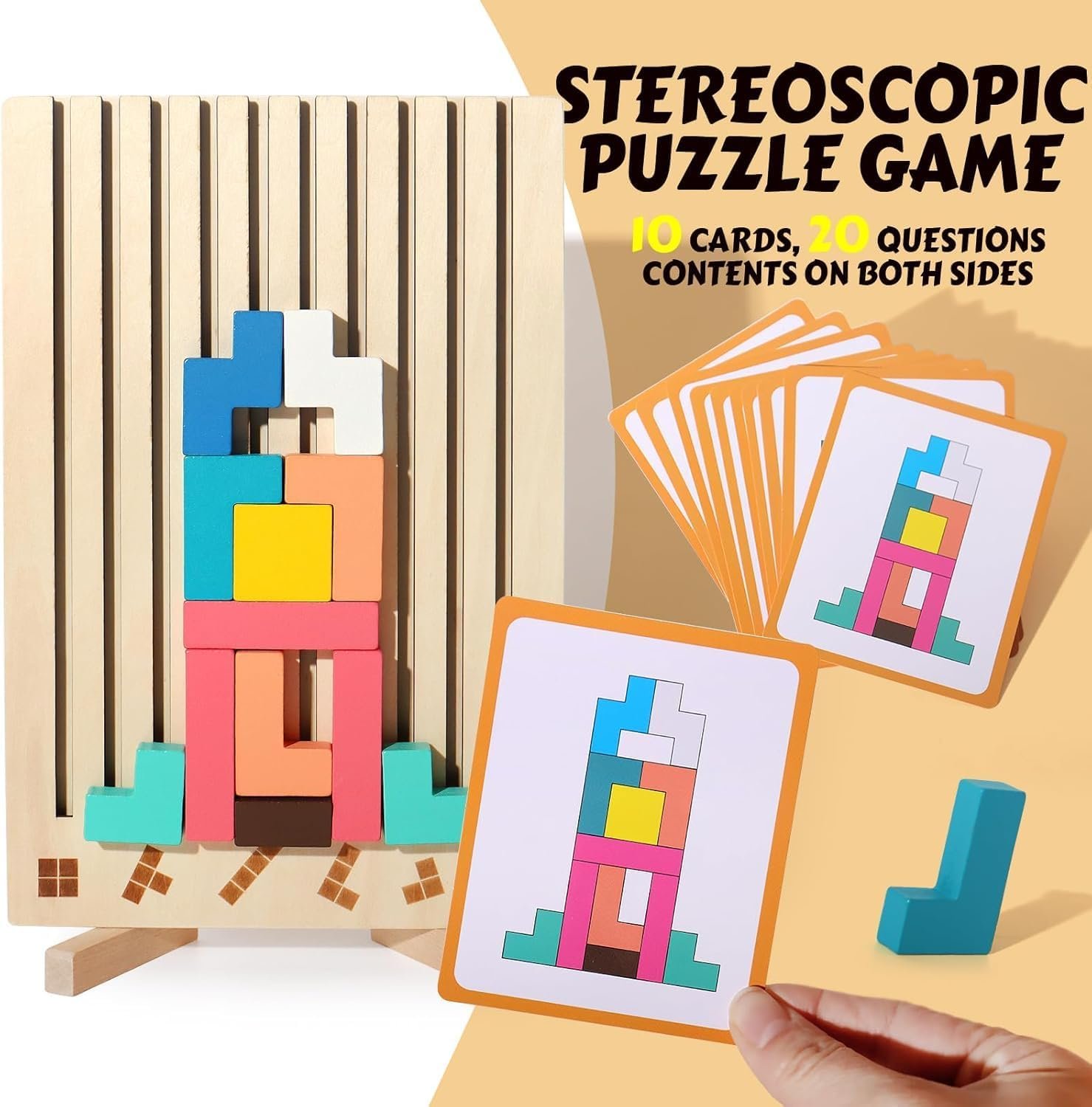 Wooden Russian Block Stacking Puzzle for Toddlers