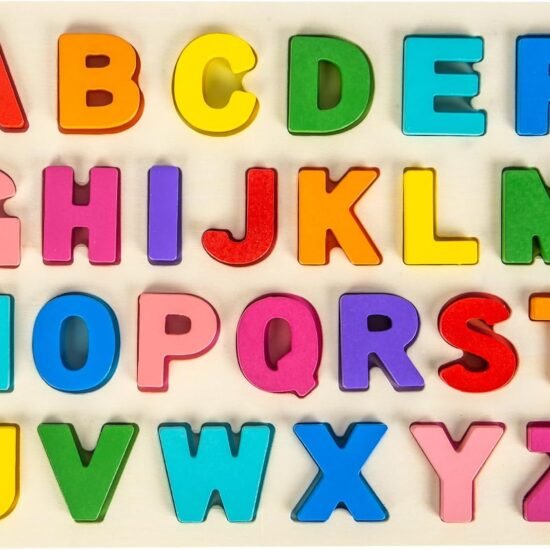 Wooden Alphabet and Shape Puzzle for Toddlers