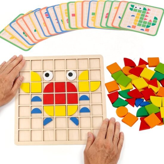 Wooden Tangram Puzzle Blocks for Seniors