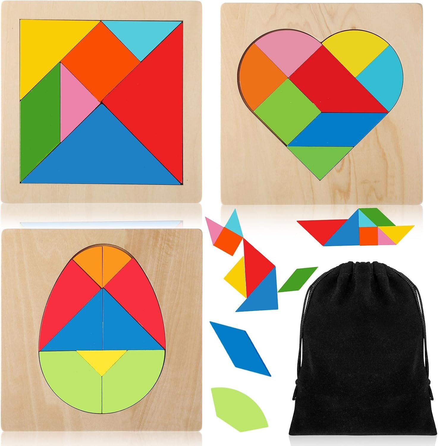 Wooden Hexagon Russian Block Tangram for Adults