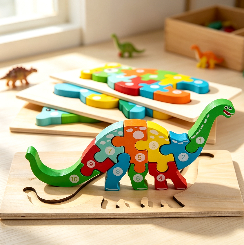 Wooden Montessori Animal Puzzle for Toddlers