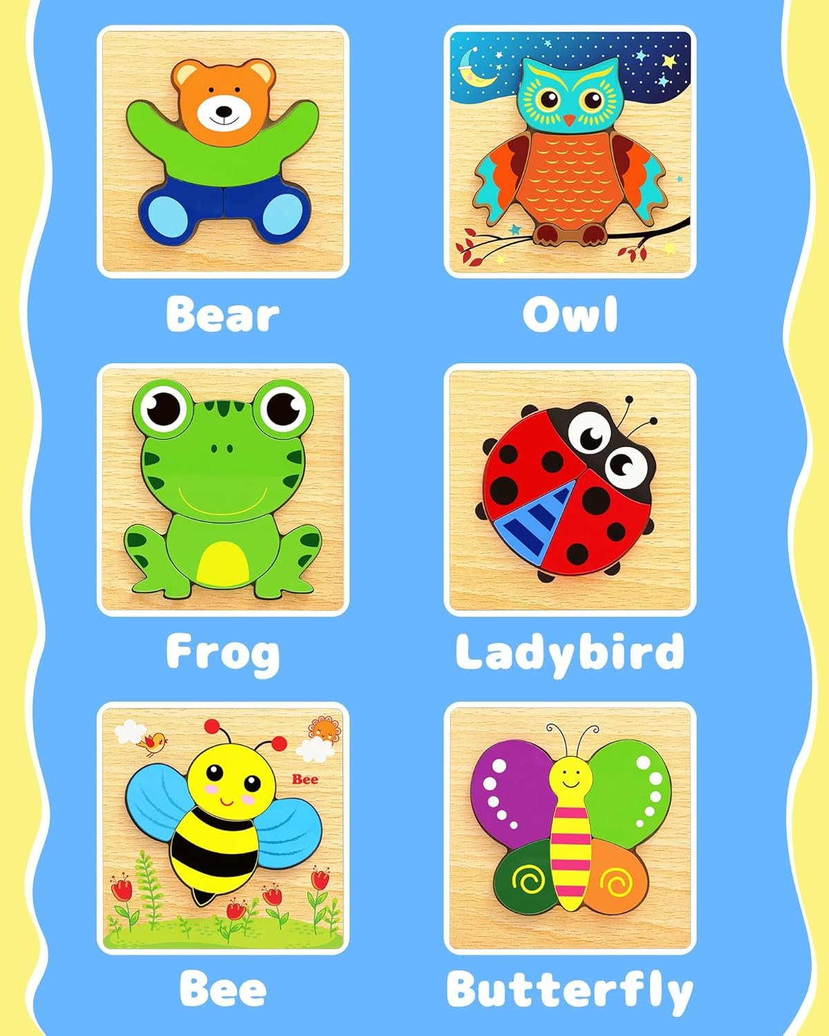 Wooden Animal Jigsaw Puzzle for Toddlers