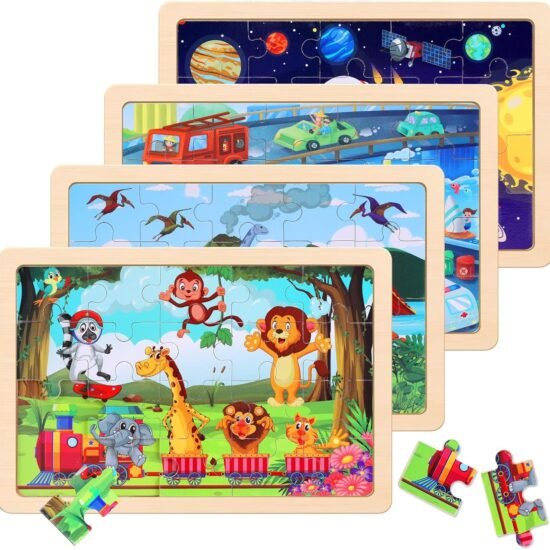 Wooden Dinosaur Space Transport Jigsaw Puzzles