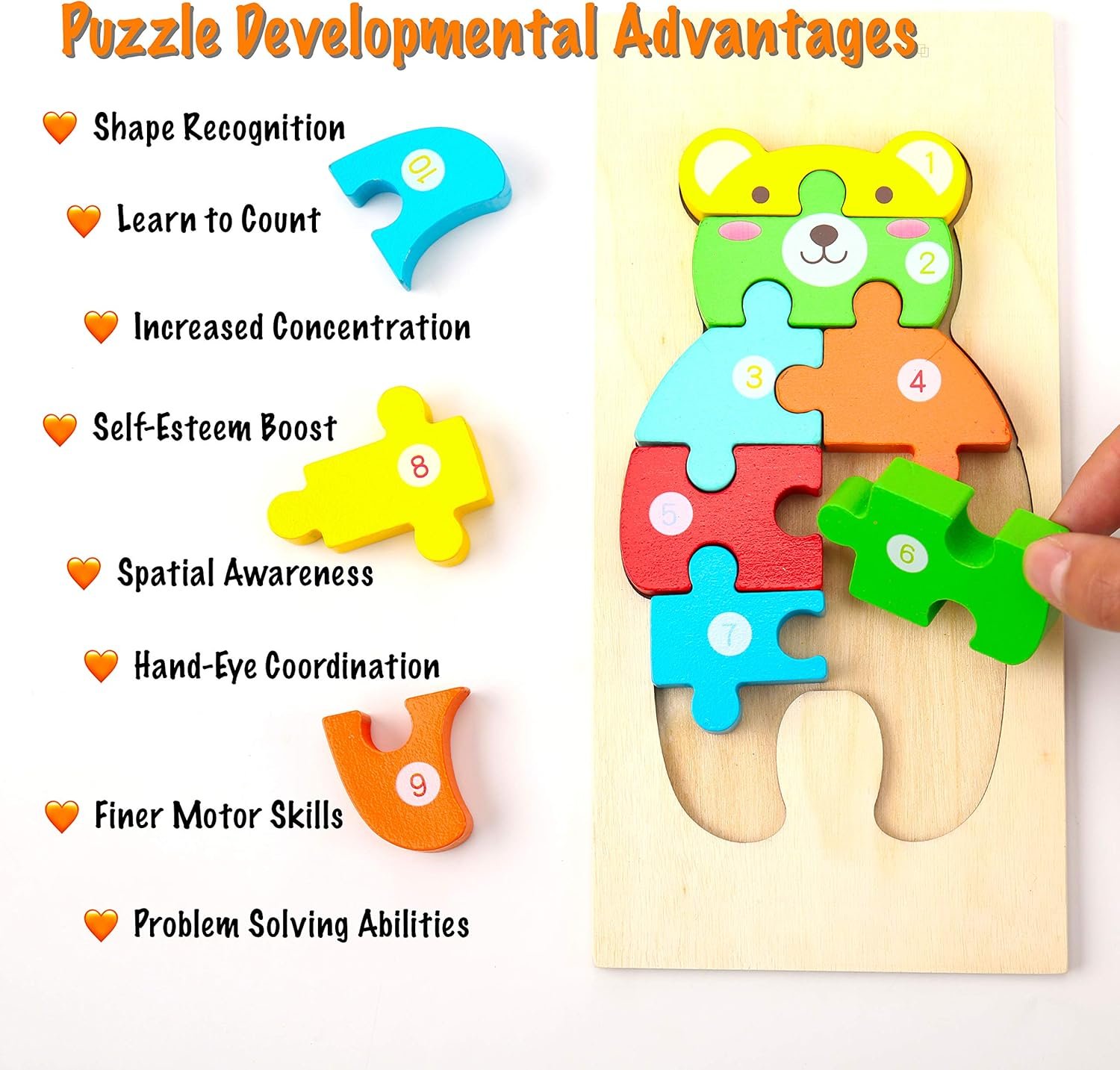 Wooden Montessori Animal Puzzle for Toddlers