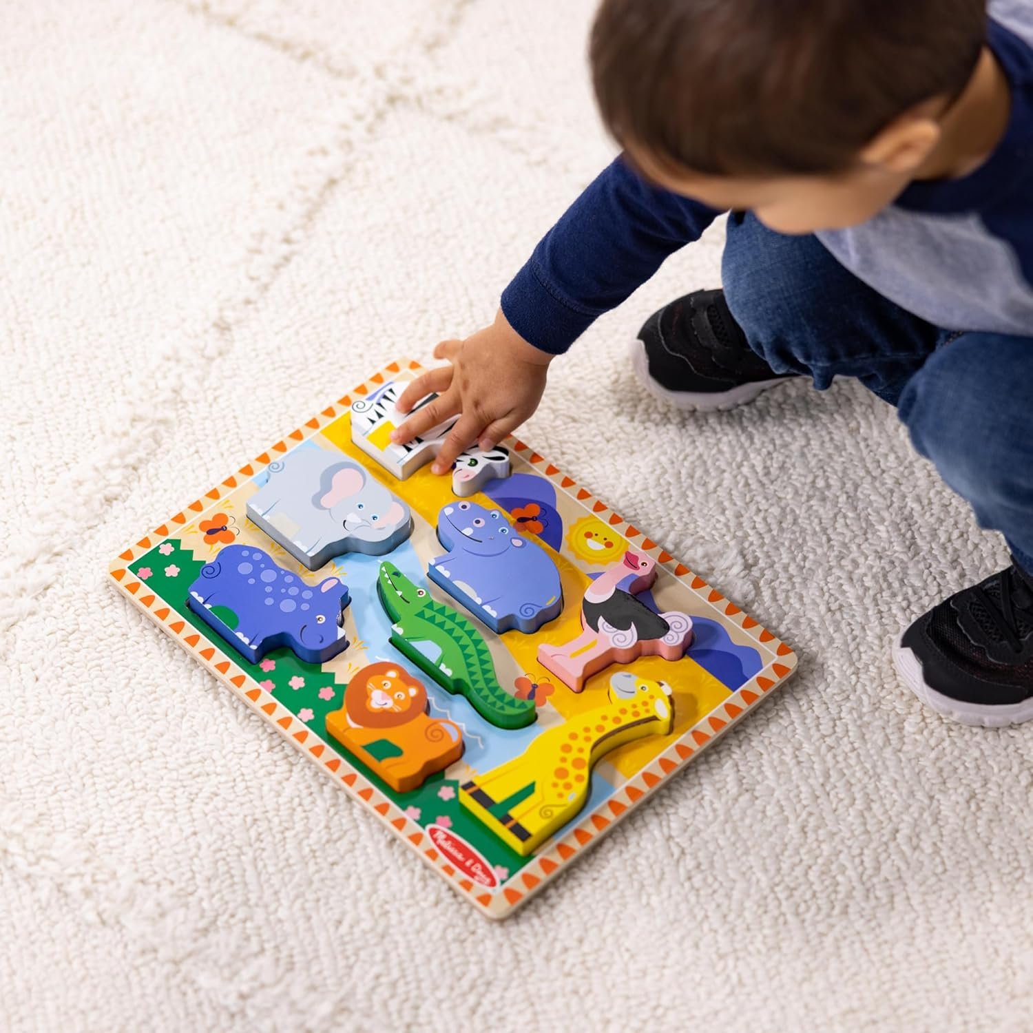 Wooden Safari Chunky Puzzle for Toddlers