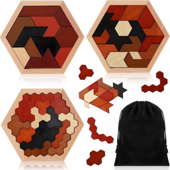 Wooden Hexagon Russian Block Puzzle for Adults