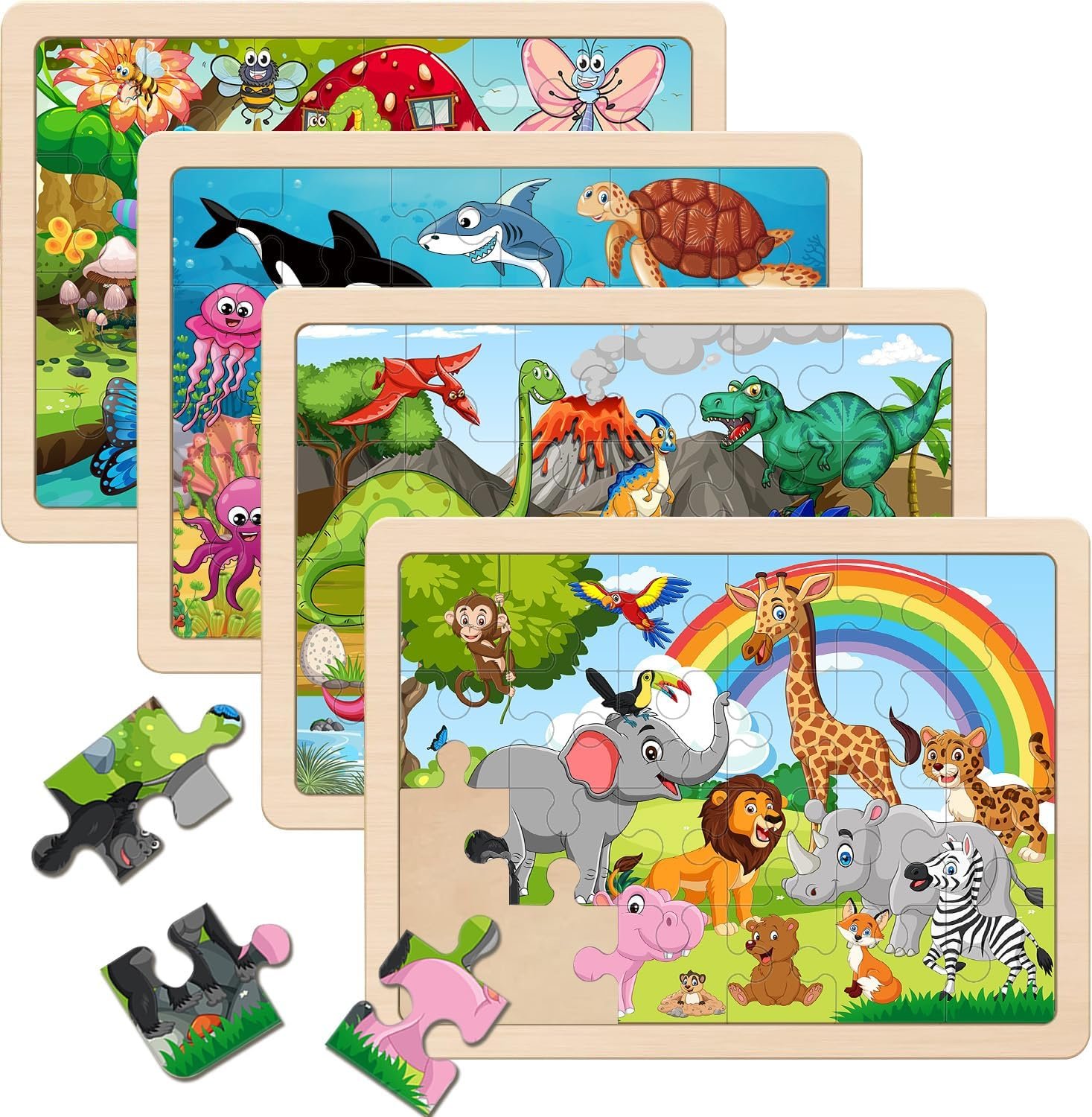 Wooden Animal Jigsaw Board Puzzle for Kids