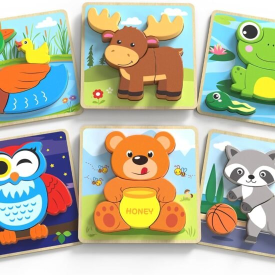 Wooden Animal Puzzle Set for Toddlers
