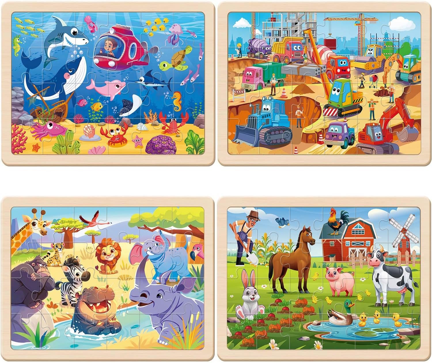 Wooden Jigsaw Puzzle Set for Preschoolers