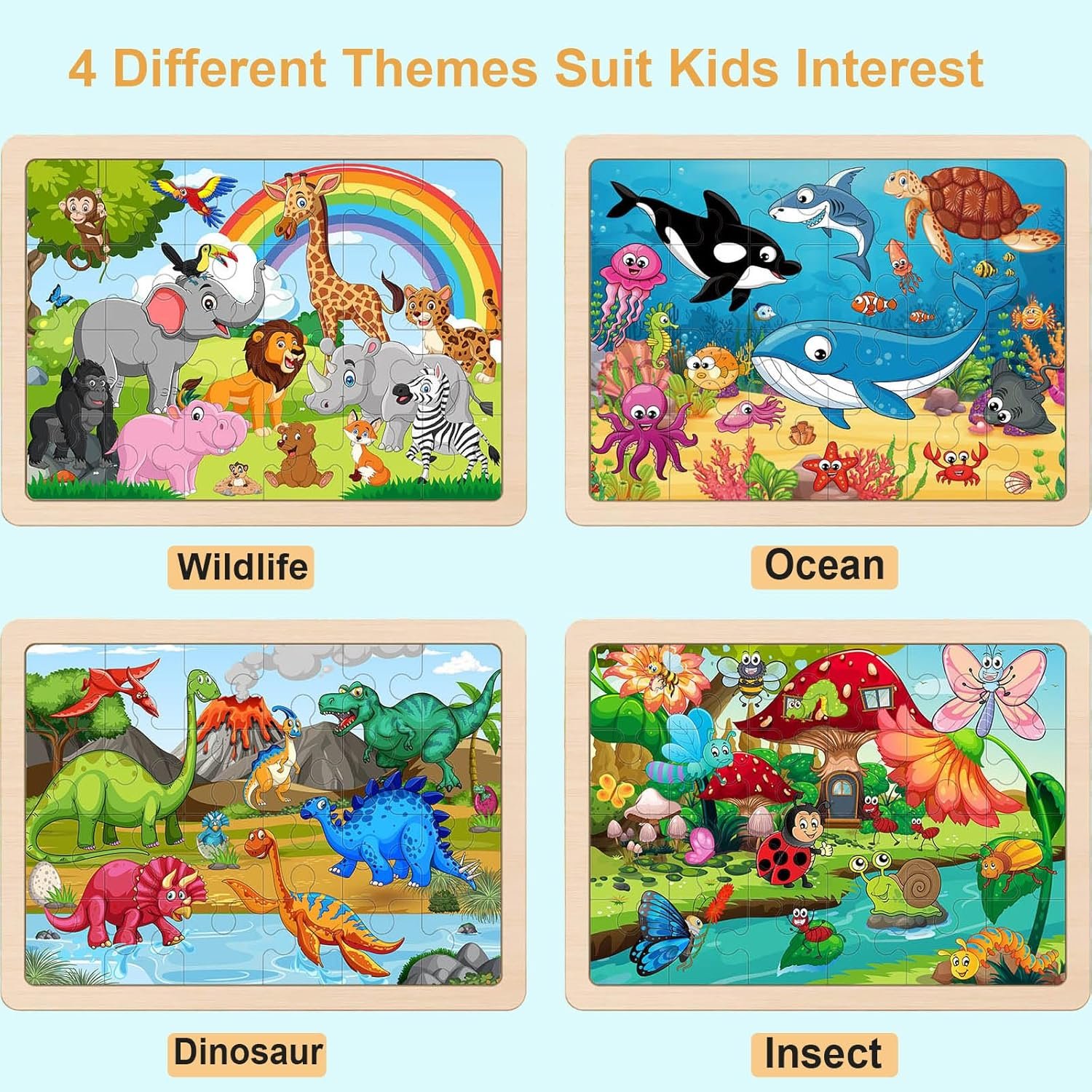 Wooden Animal Jigsaw Board Puzzle for Kids