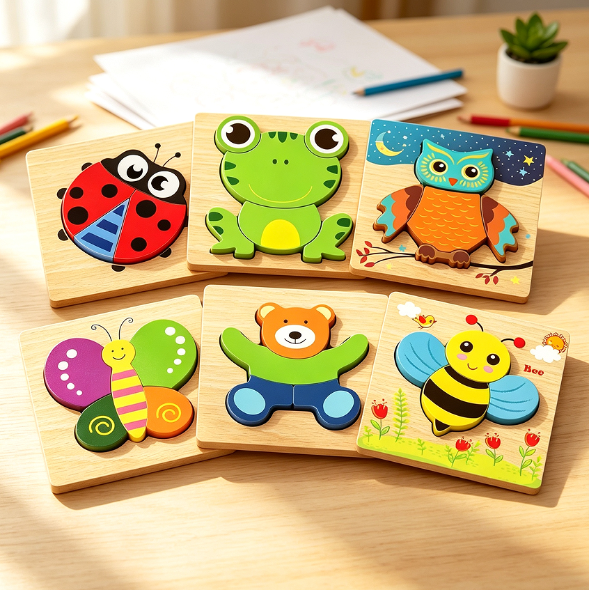Wooden Animal Jigsaw Puzzle for Toddlers